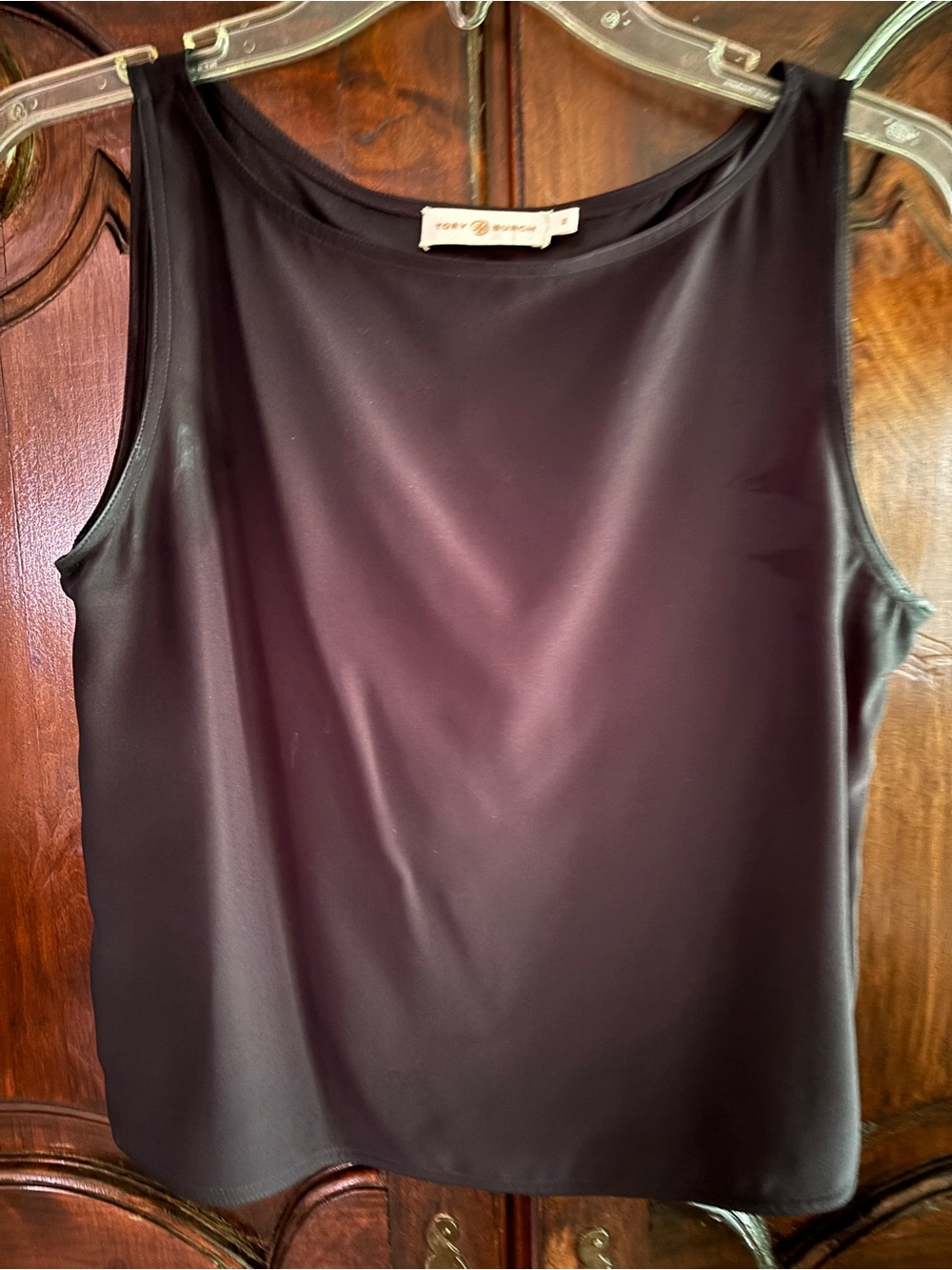 Tory Burch Black Satin-Look Sleeveless Camisole